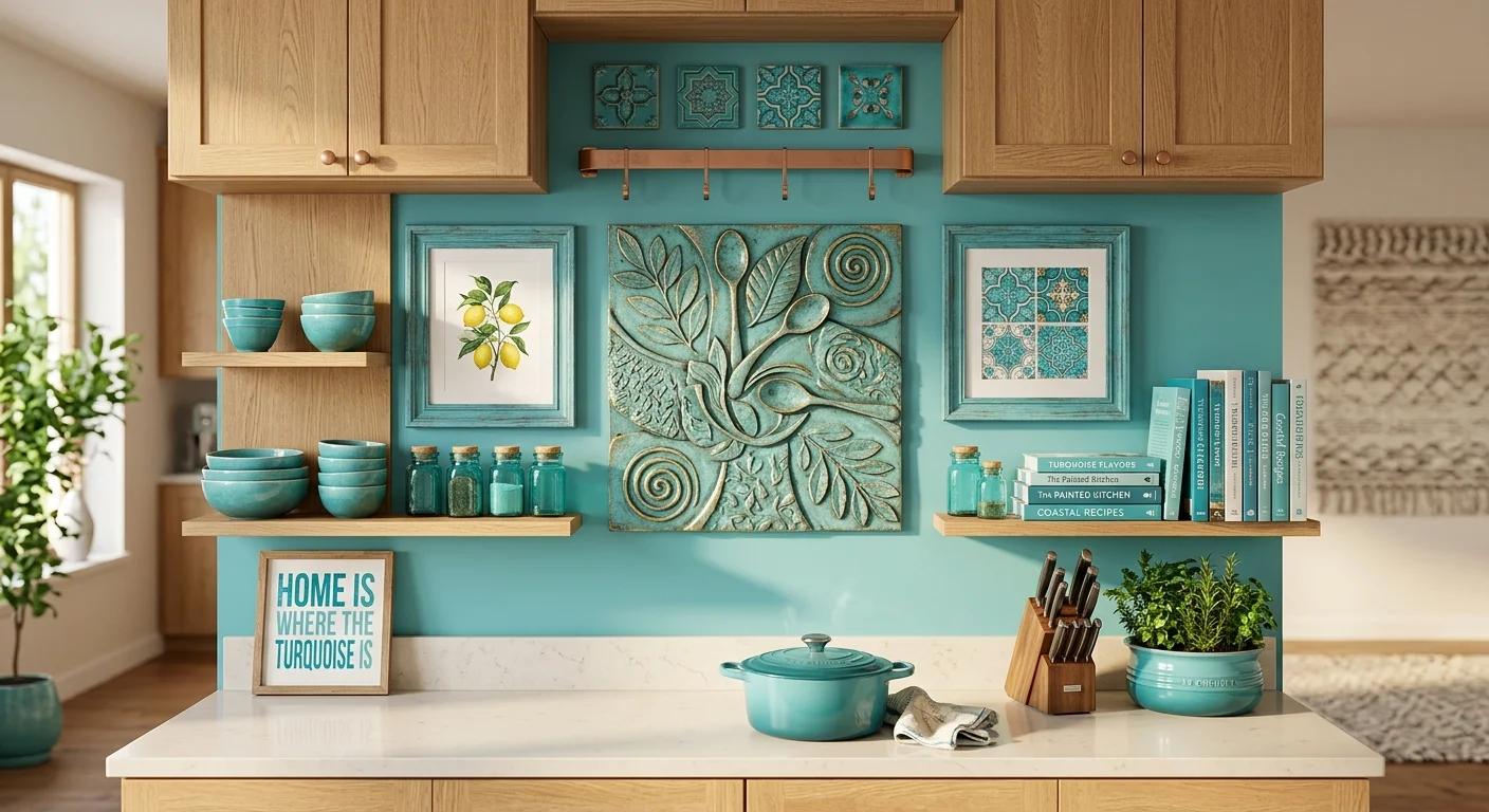 Where to Buy & How to Style Turquoise Kitchen Wall Art